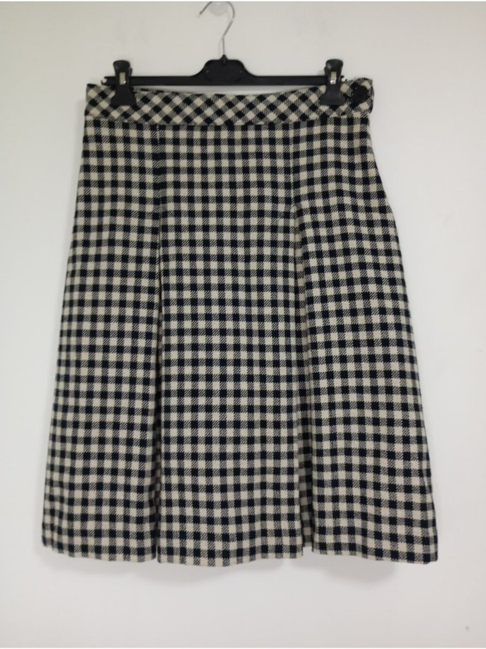 Banana Republic Womens Black & White Houndstooth A-Line Wool Blend Skirt Size 8